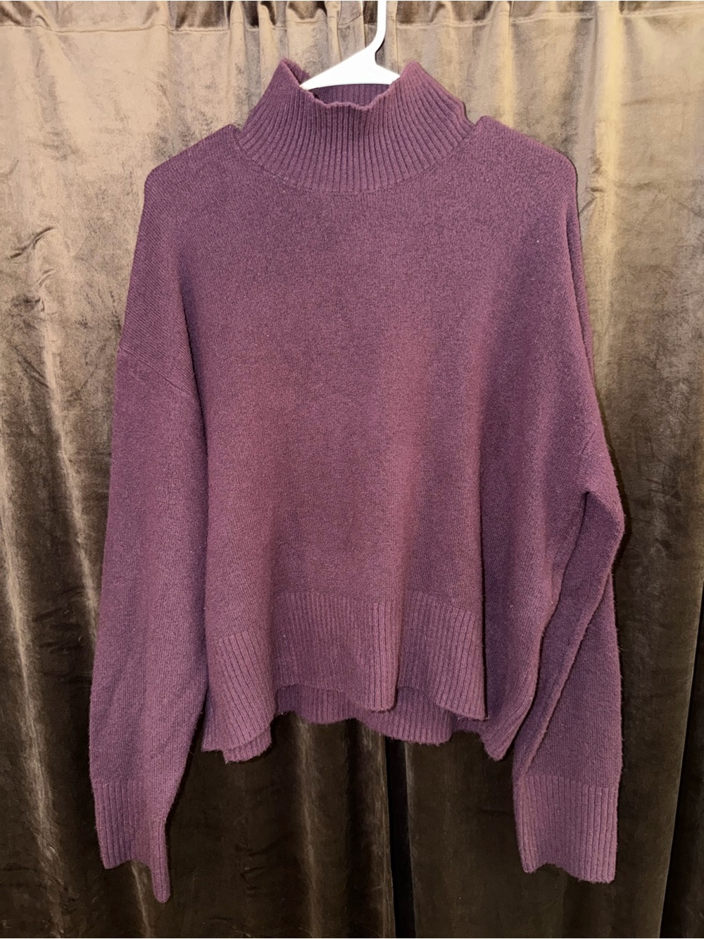 Calvin Klein Jeans Plum Ribbed Turtleneck Sweater